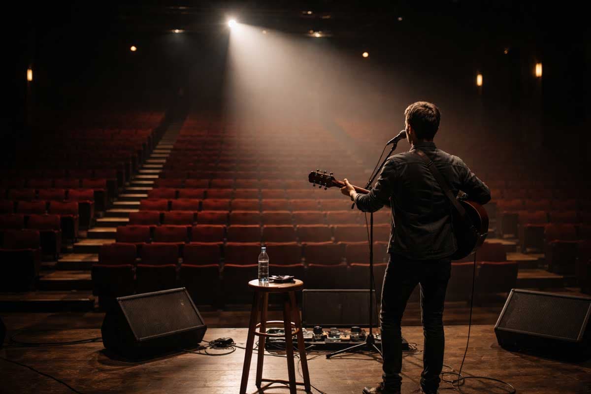 a musician playing for no audiences