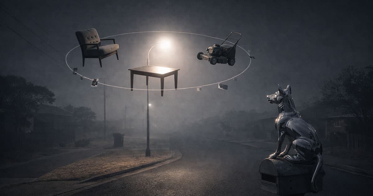some items orbiting in the sky