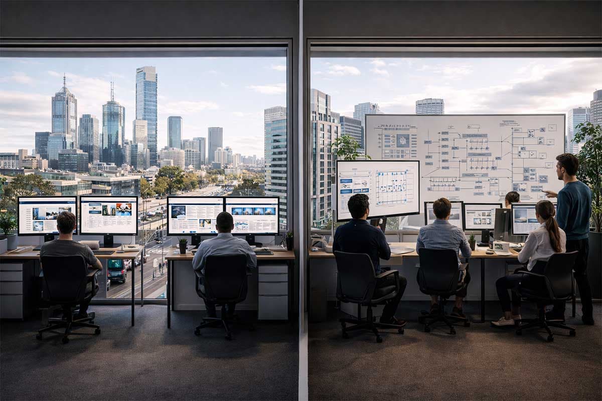 Melbourne web design studios representing the price difference between template and custom websites