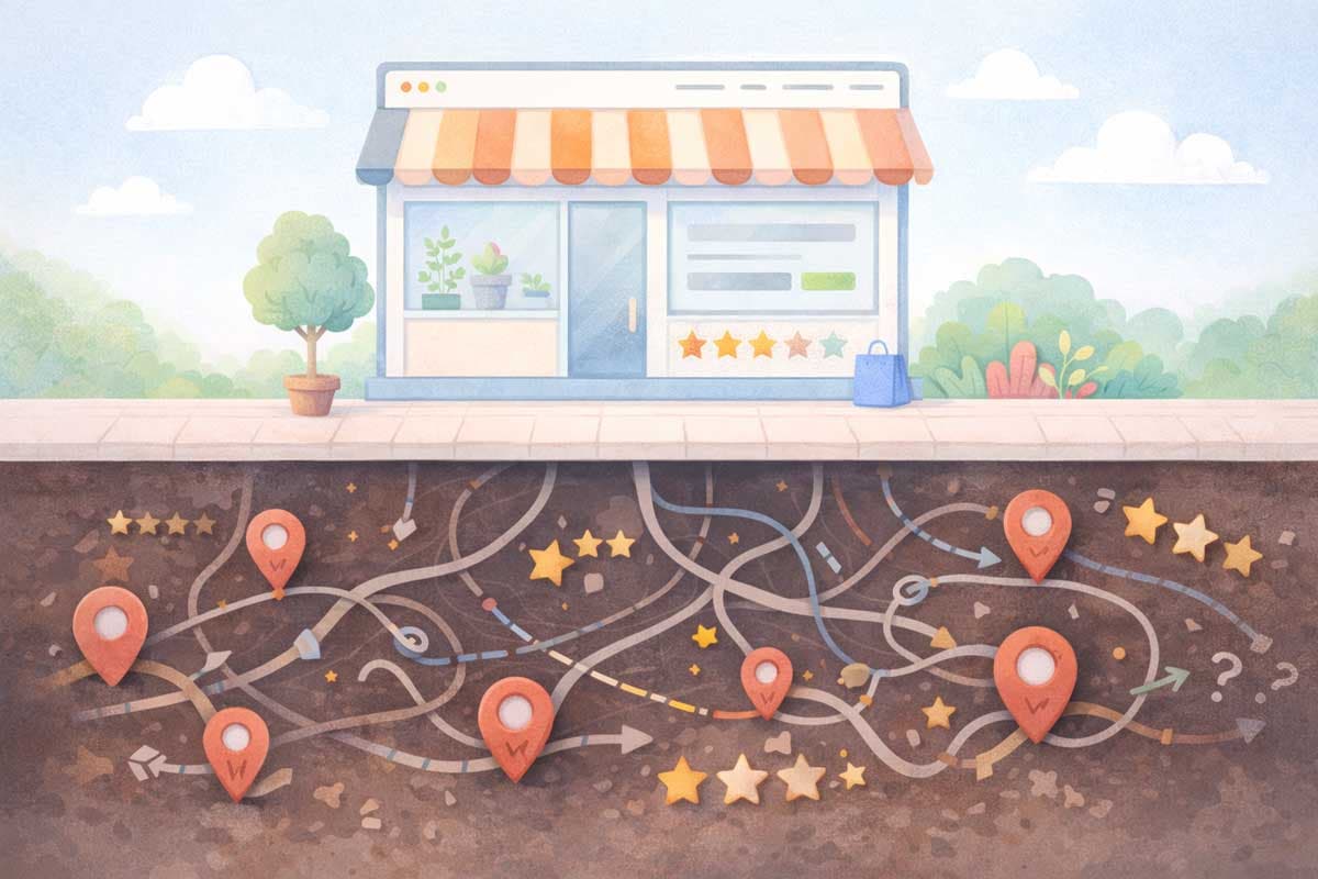 Local-business-glowing-in-digital-network