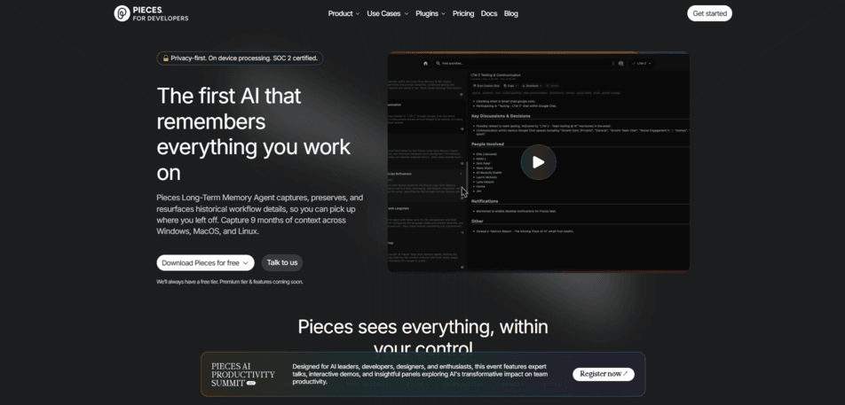 Pieces (Free AI IDE Plugin)