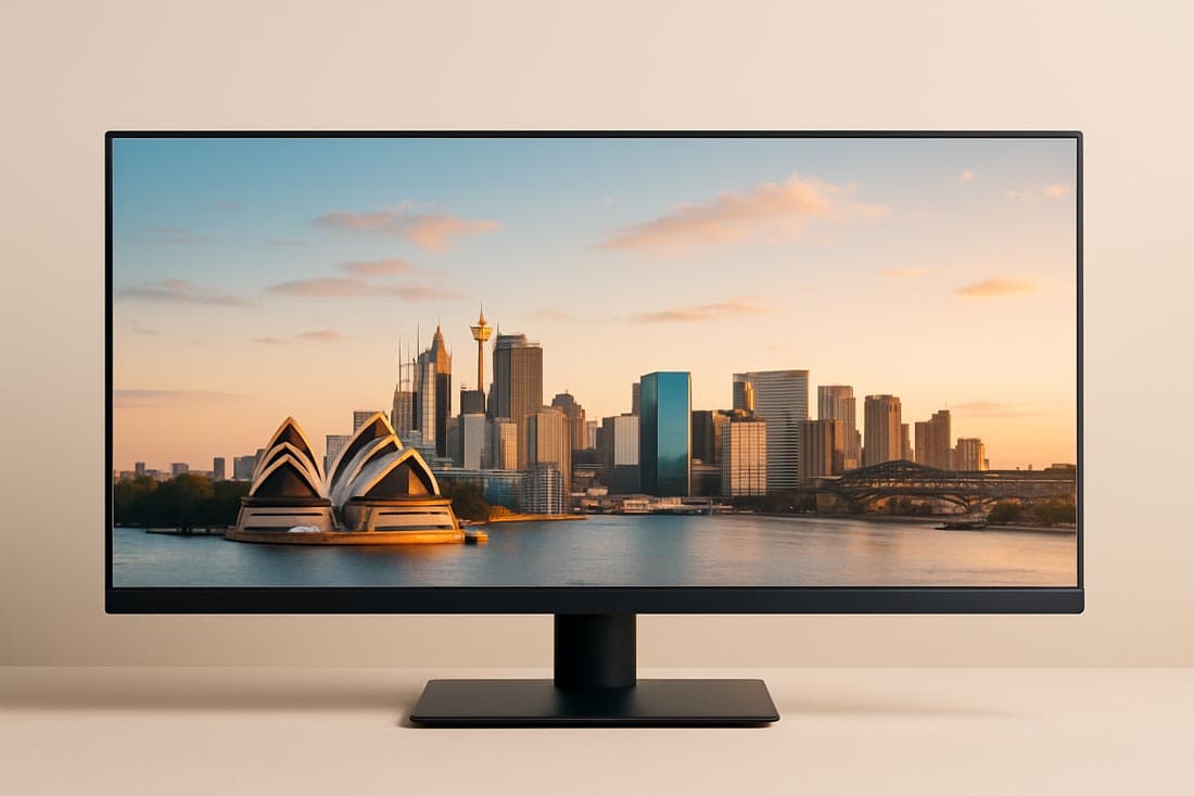 Sydney web development scene in a monitor