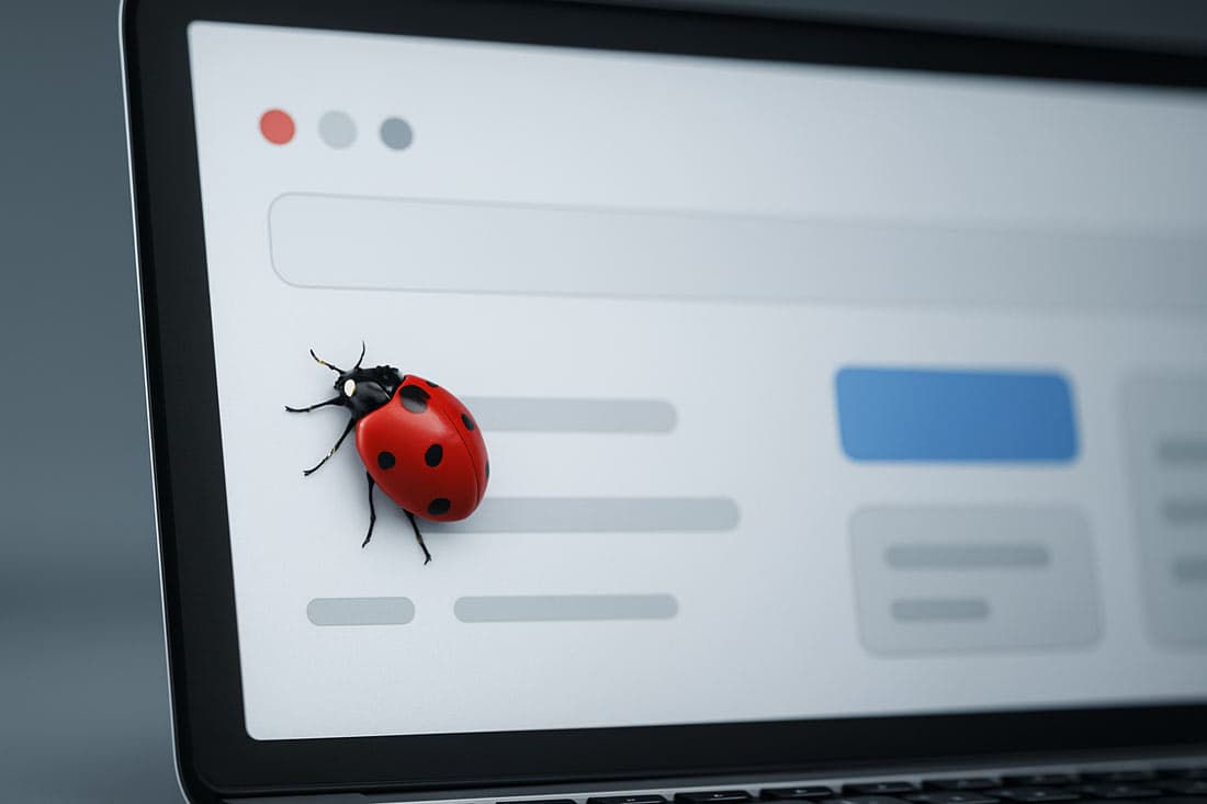 a bug on the screen