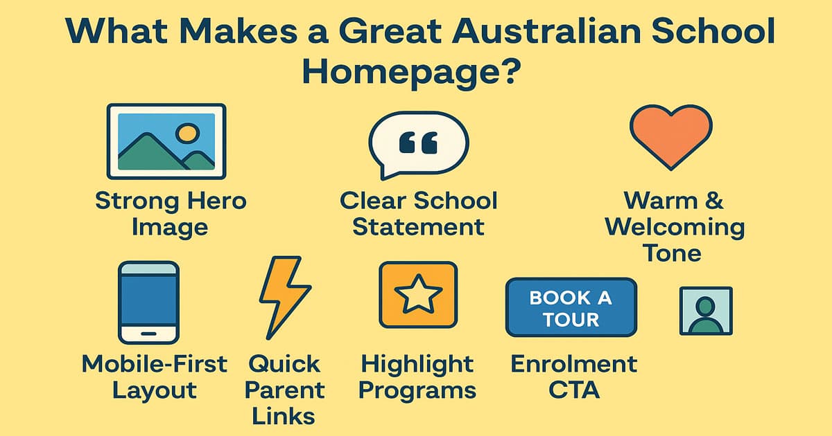 website design ideas for schools in Australia - homepage guide