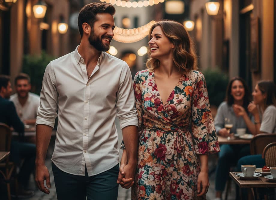 a happy couple on a date