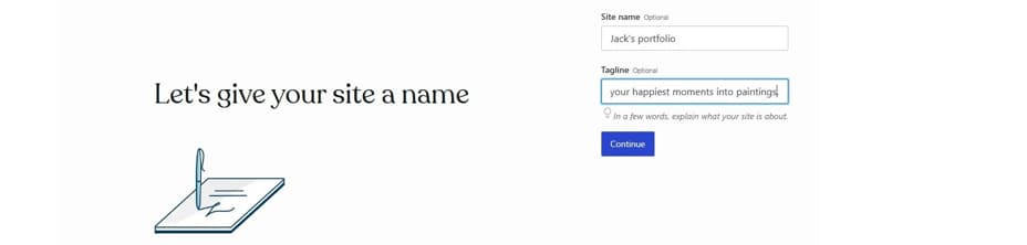 give your portfolio website a name