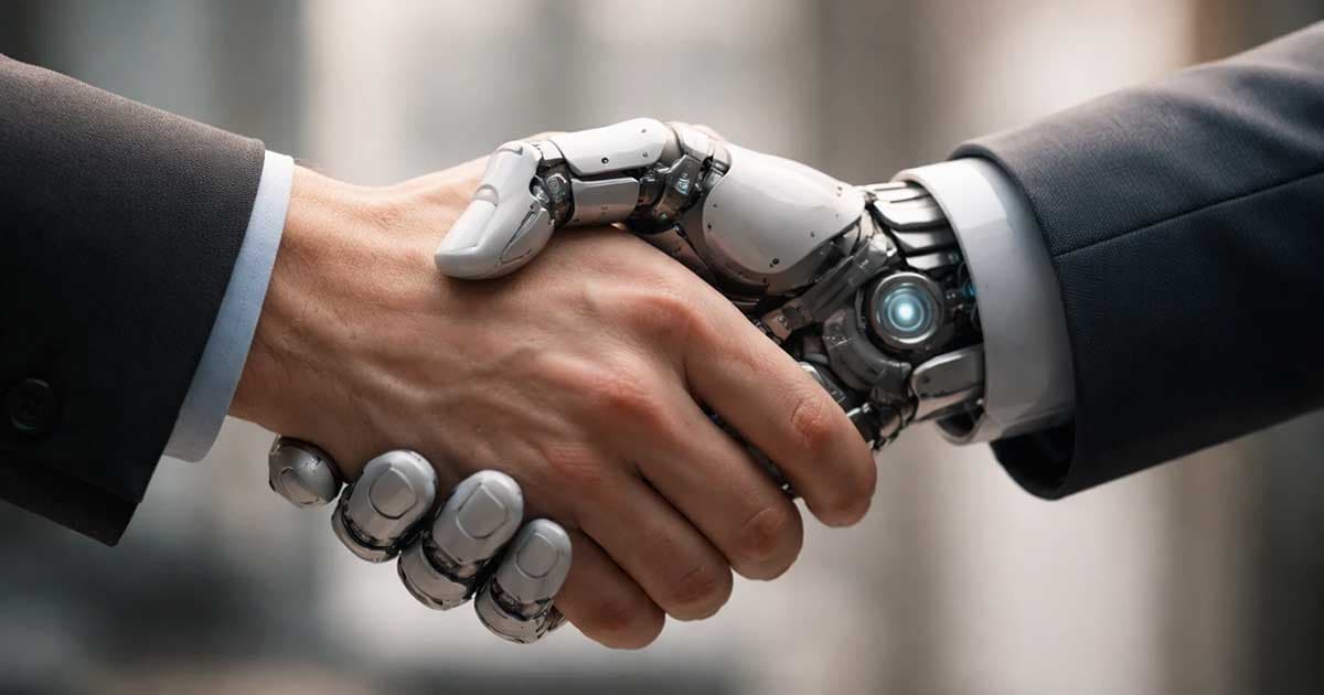 handshake of human and robot