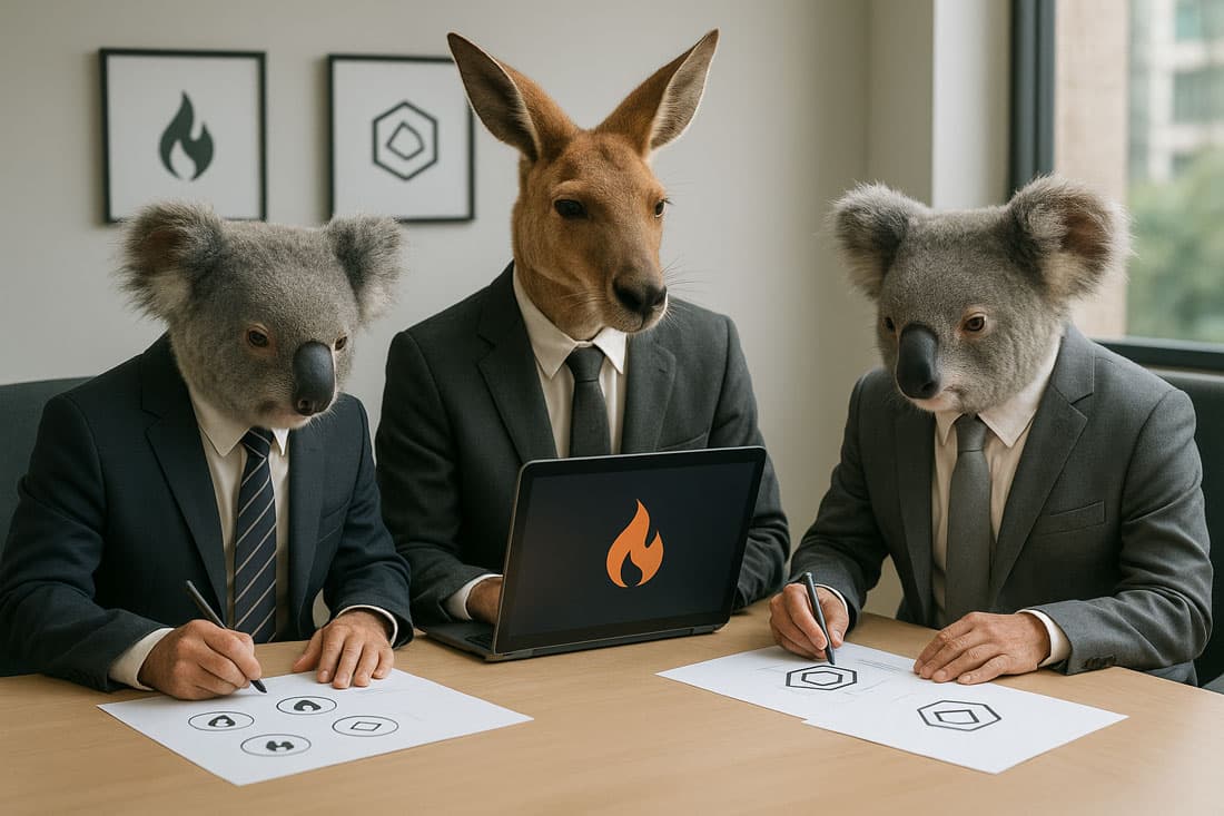 some animals are making a logo
