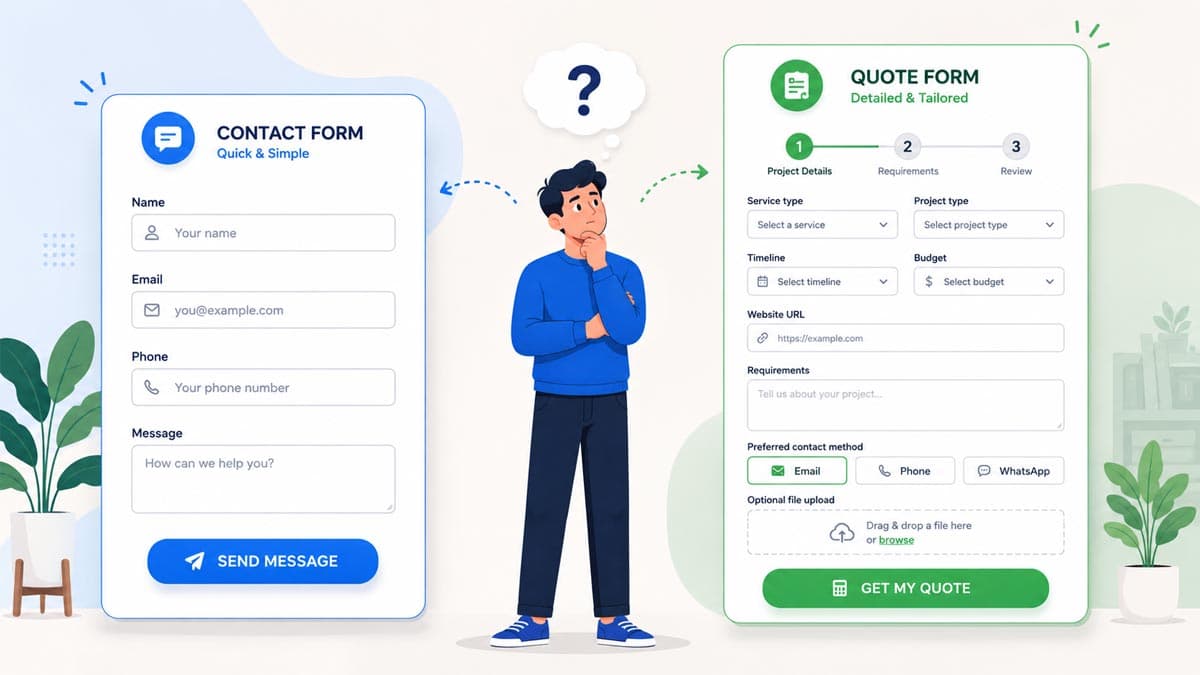 Quote Forms vs Contact Forms: Which One Does Your Service Website Need?
