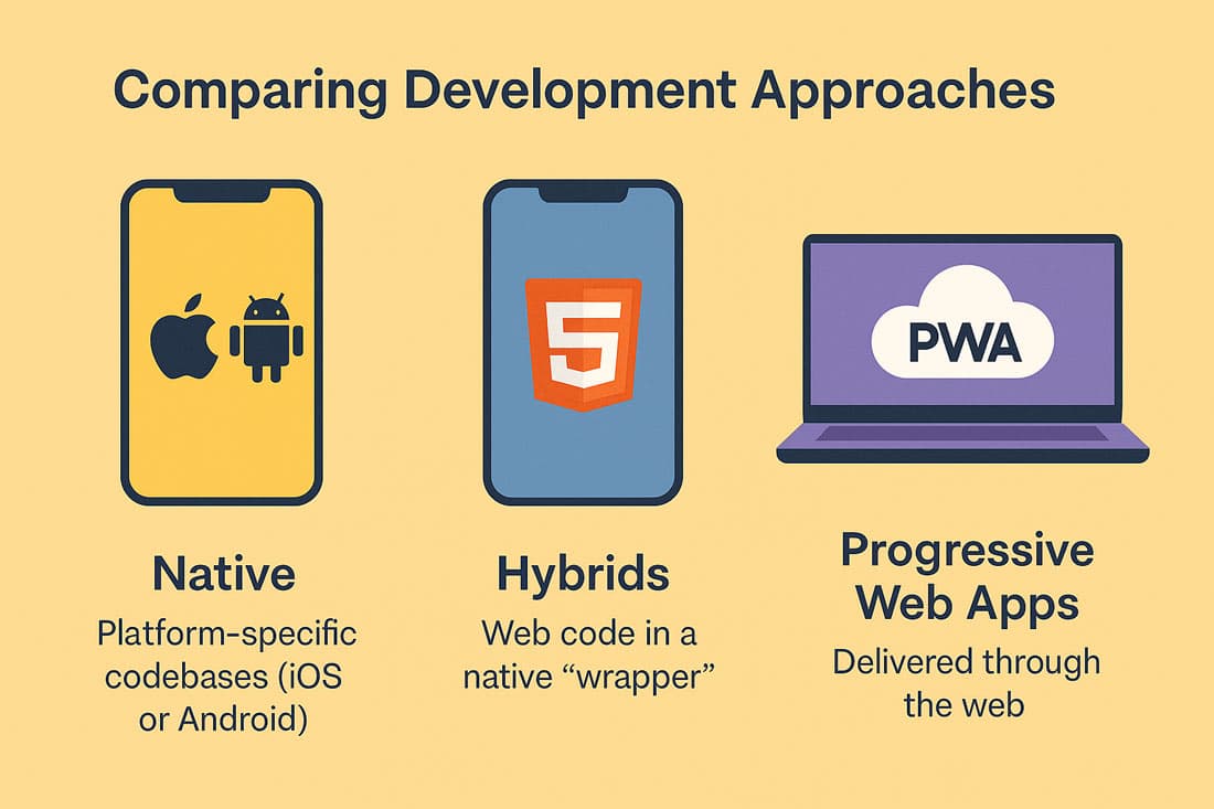 different approaches to develop a mobile app